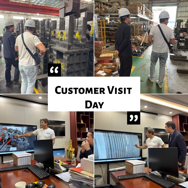 Clientes poloneses na fábrica de máquinas de corte de bobinas de metal