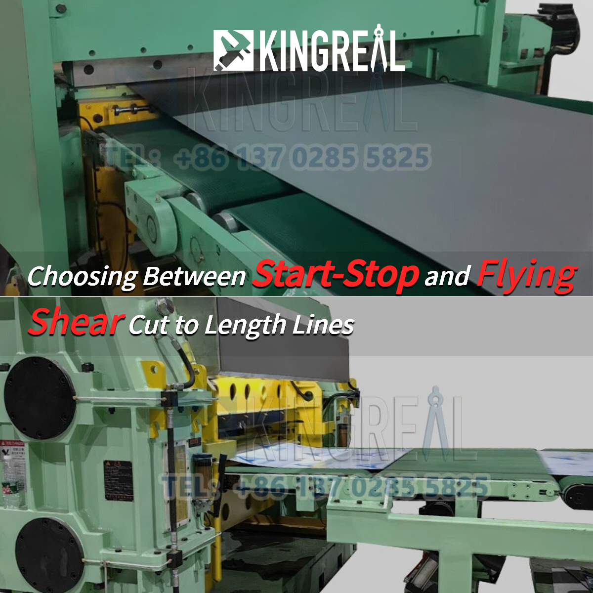 Escolhendo entre linhas Start-Stop e Flying Shear Cut to Length