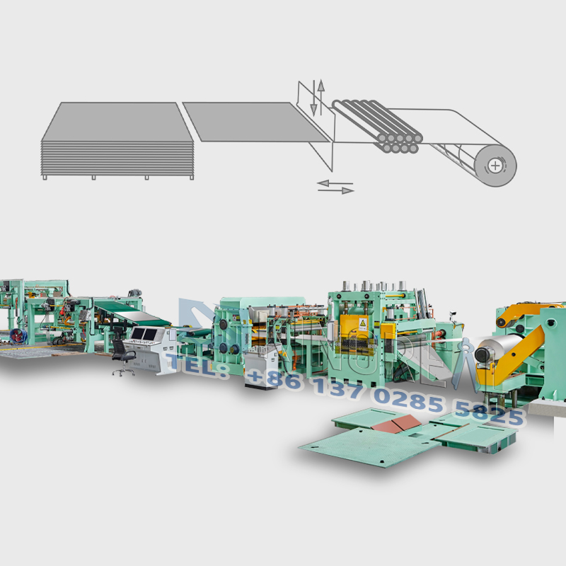 Máquina de corte de metal em comprimento