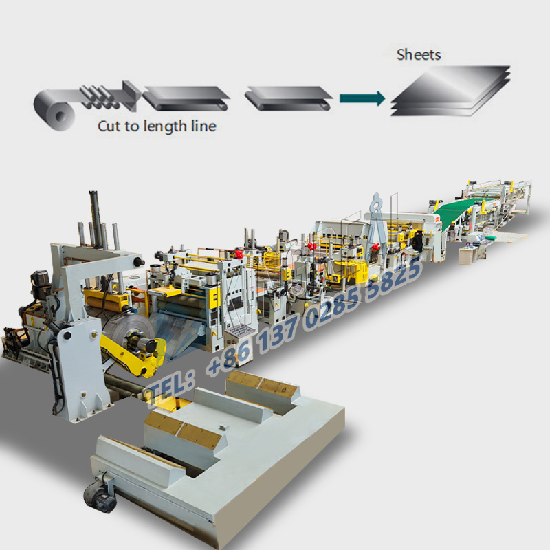 Máquina de corte de chapa metálica em comprimento